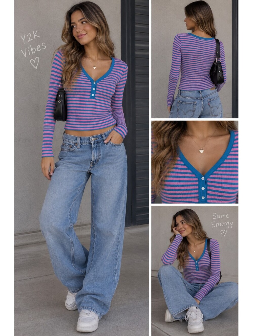 J.Crew Women's XS Long Sleeve Striped Ribbed Shirt